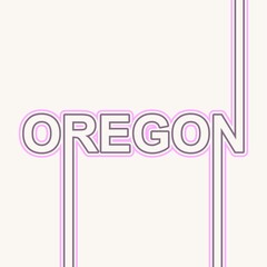 Image relative to USA travel. Oregon state name in geometry style design. Creative vintage typography poster concept.