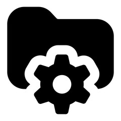 
Gear with file, editable glyph icon 
