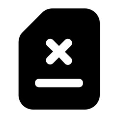 Obraz premium Cross file vector, icon of wrong file in editable style 