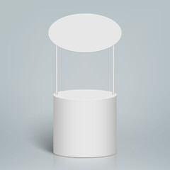 blank trade show booth. Round promo stand