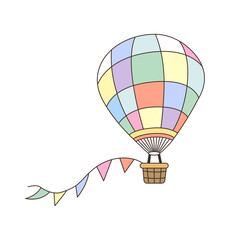 Cartoon of hot air balloon