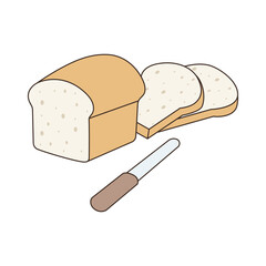 Vector of cartoon Food Bread Knife.