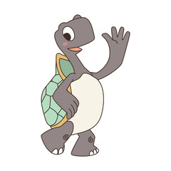 Vector of cute cartoon turtle.