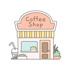Vector of cafe restaurant shop and bakery.
