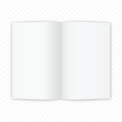 Open magazine or book white blank pages. Template for brochure design