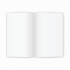 Open magazine or book white blank pages. Template for brochure design