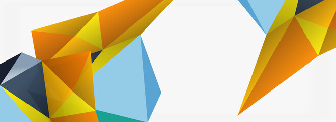 3d mosaic abstract backgrounds, low poly shape geometric design