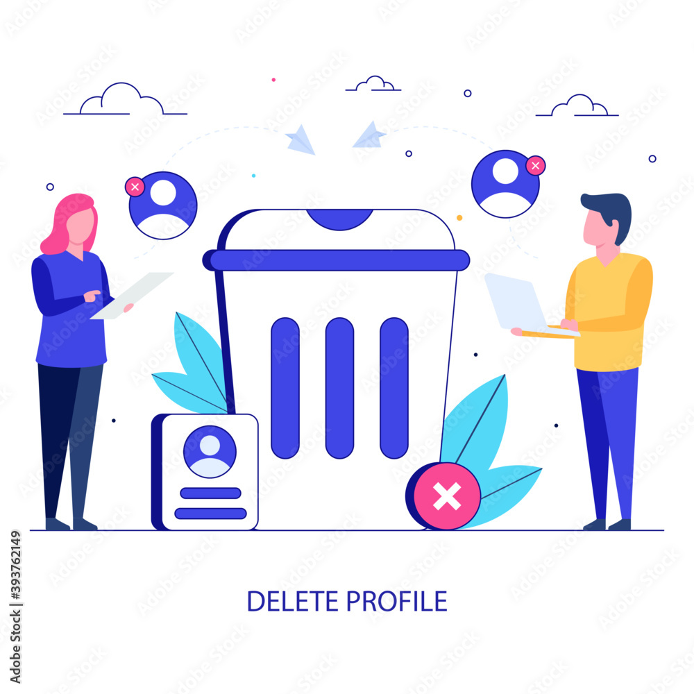 Sticker delete profile vector