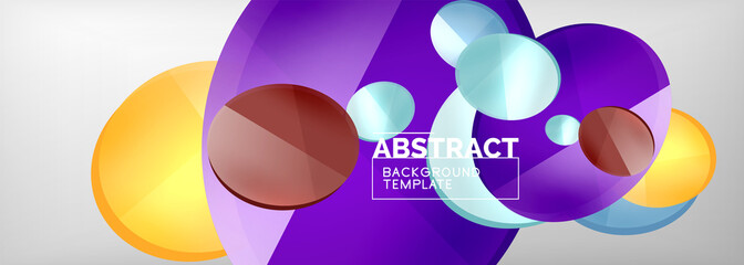 Fototapeta premium Abstract glossy round shapes vector background. Vector futuristic illustration for covers, banners, flyers and posters and other