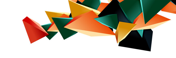 Triangle mosaic abstract background, 3d triangular low poly shapes. Geometric vector illustration for covers, banners, flyers and posters and other