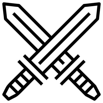 Crossed swords vector icon illustration 2628321 Vector Art at Vecteezy