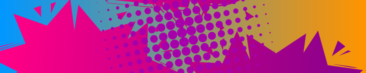 Comic book banner, cartoon background. Vector illustrated background for thin banner template.