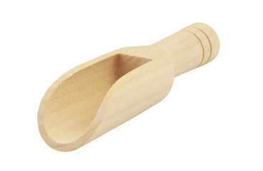 Wooden scoop isolated on white background