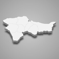 Fototapeta premium 3d isometric map of Agri is a province of Turkey