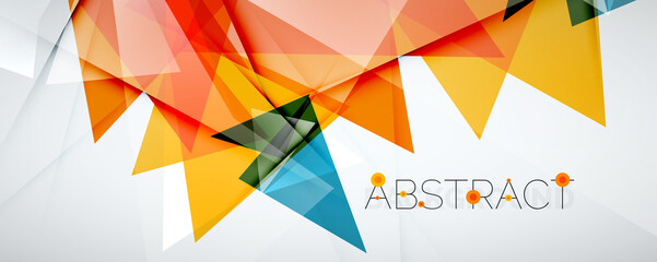 Geometric abstract background. Color triangle shapes. Vector illustration for covers, banners, flyers and posters and other designs