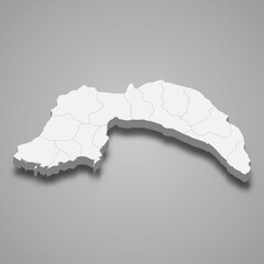 Fototapeta premium 3d isometric map of Antalya is a province of Turkey