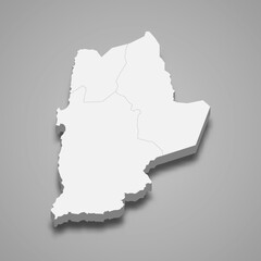 Obraz premium 3d isometric map of Antofagasta is a region of Chile