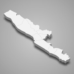 Obraz premium 3d isometric map of Bengkulu is a province of Indonesia