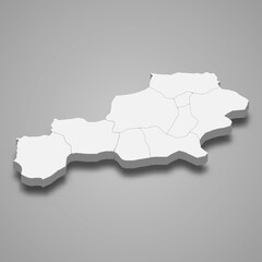 Fototapeta premium 3d isometric map of Bolu is a province of Turkey