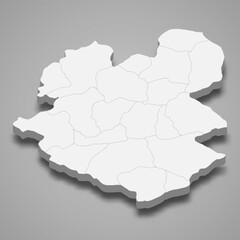 Obraz premium 3d isometric map of Erzurum is a province of Turkey