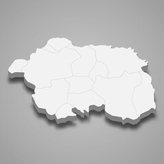 Fototapeta premium 3d isometric map of Eskisehir is a province of Turkey