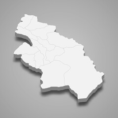 3d isometric map of Hsinchu County is a region of Taiwan