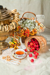 Water Boiler, Flowers And Berries