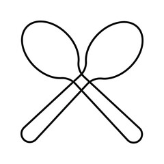 
spoon vector icon on black and white background