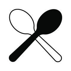 
spoon vector icon on black and white background