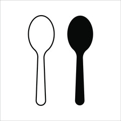 
spoon vector icon on black and white background