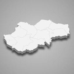 Fototapeta premium 3d isometric map of Jambi is a province of Indonesia