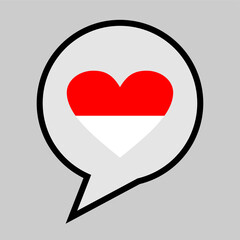 bubble icon speech with red and white love icon