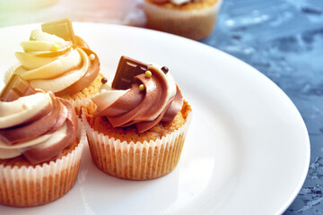 cupcakes with cream