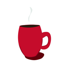 isolated vector red cup of coffee on a white background