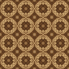 Modern flower patterns on Central Java batik with simple brown color design.