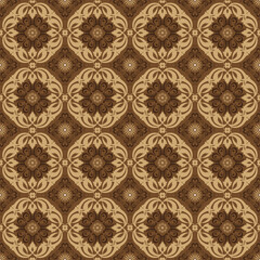 Modern flower patterns on Central Java batik with simple brown color design.