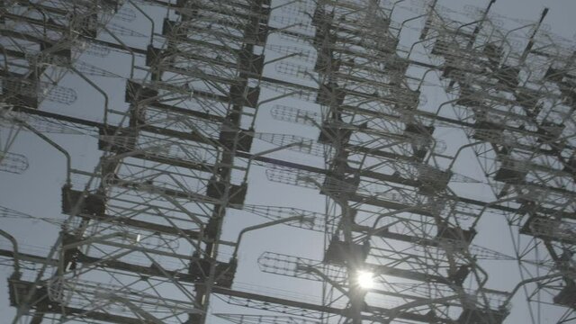 Pan across the Duga-1 radar station in Chernobyl