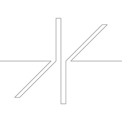 One Lines Design . Vector Arrow Logo . Letter x .Abstract Geometrical illustration.