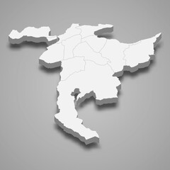 3d isometric map of Nidwalden is a canton of Switzerland