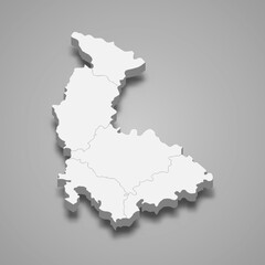 Obraz premium 3d isometric map of Olomouc is a region of Czech Republic