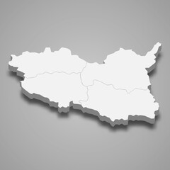 Fototapeta premium 3d isometric map of Pardubice is a region of Czech Republic