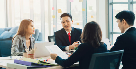 group of business people meeting in board room