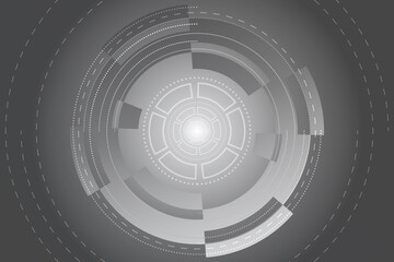 Abstract technology background with various technological elements. Innovative concept of high-tech communications. The concept of digital technology and engineering.