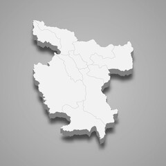 Obraz premium 3d isometric map of San Martin is a region of Peru