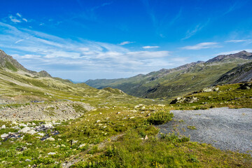 Beautiful view from Fluela Pass near Davos - Grisons, Switzerland