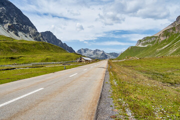 View of the albula pass in grisons, switzerland, europe