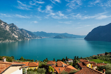Naklejka na ściany i meble Riva di Solto at Iseo lake, Lombardy in Italy