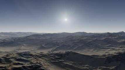 Fototapeta premium alien planet landscape, view from a beautiful planet, beautiful space background
