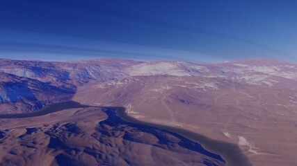 alien planet landscape, view from a beautiful planet, beautiful space background