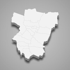 Obraz premium 3d isometric map of Tucuman is a province of Argentina
